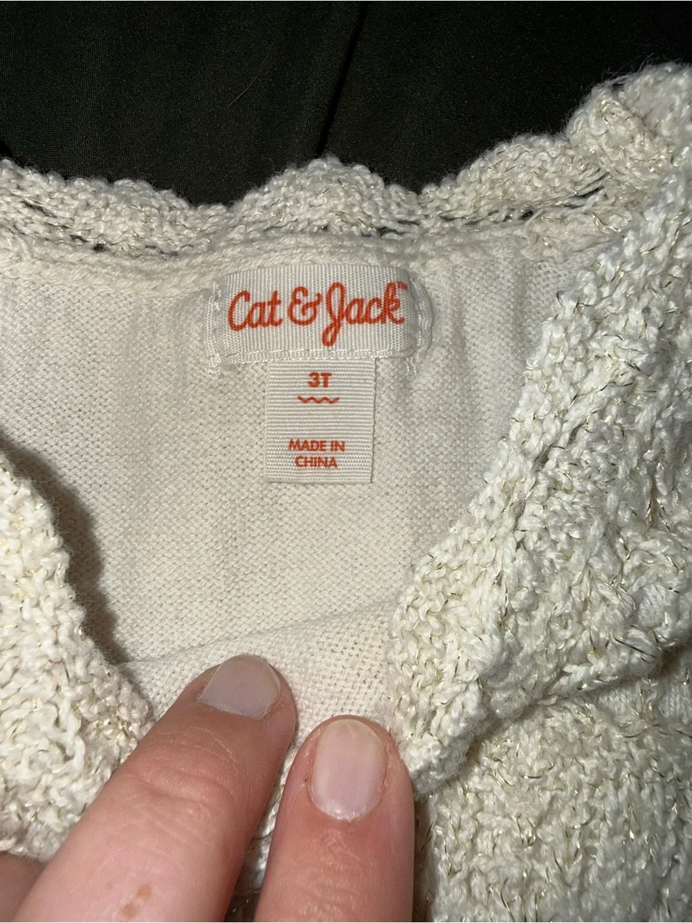 Cat & Jack Ivory Cardigan with Jewel Buttons